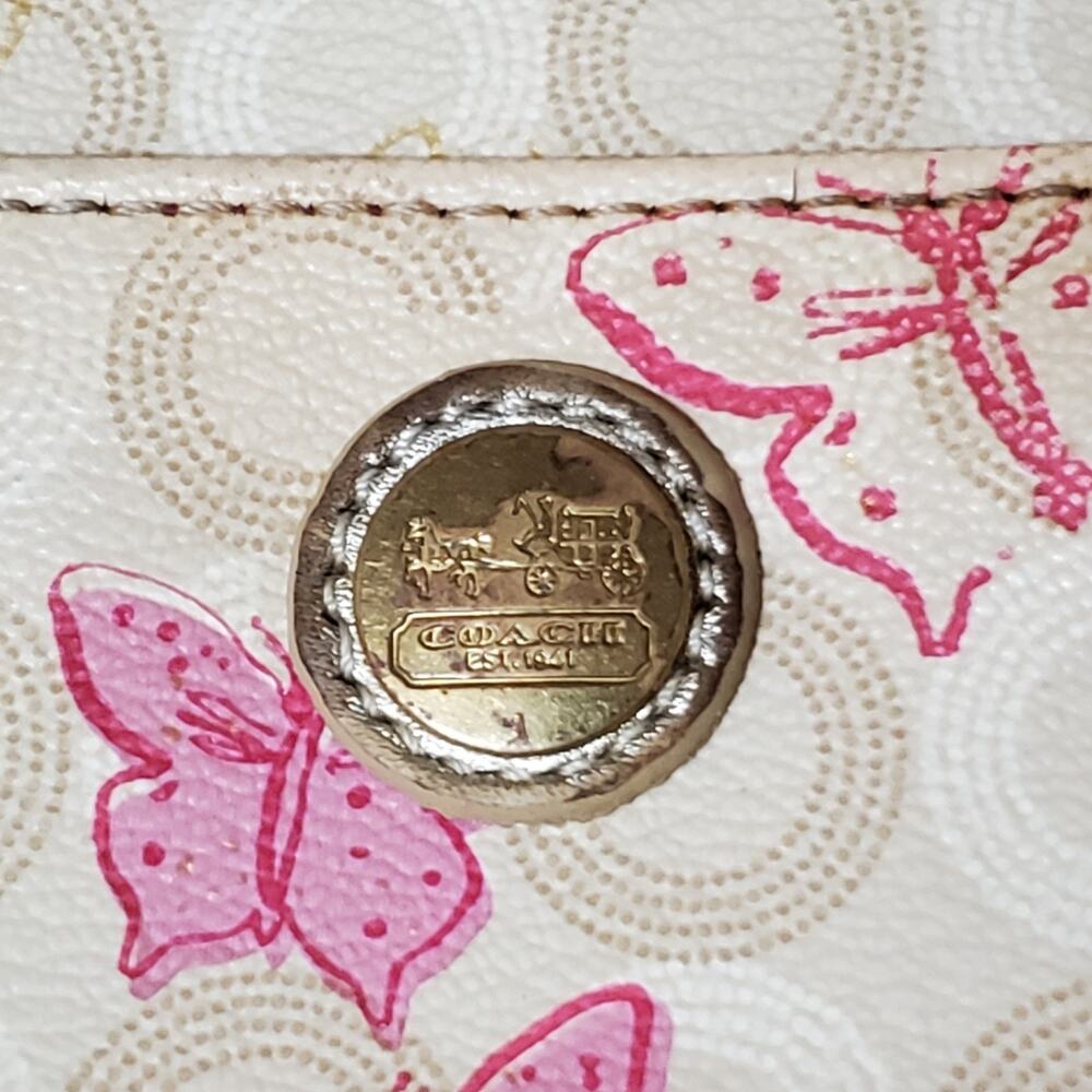 Coach Waverly Light Khaki Pink Butterfly Swingpack Crossbody Bag - Picture 6 of 12